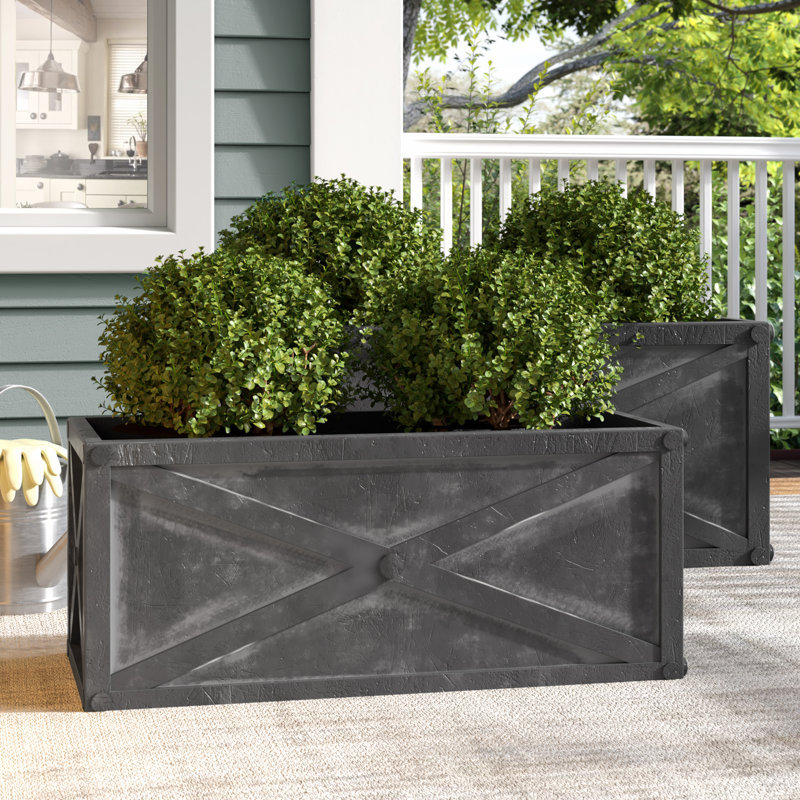 Laurel Foundry Modern Farmhouse 2Piece Composite Planter Box Set Wayfair